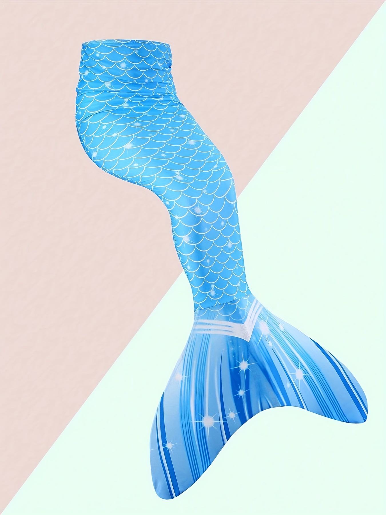 Girl's Mermaid Tail Swimsuit Tie Dye Fish Scale Pattern