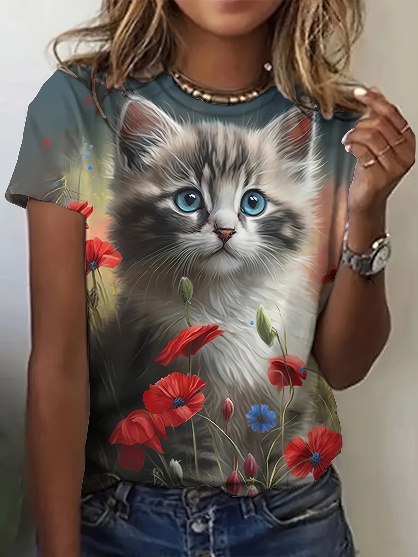 Plus size sale cat shirts