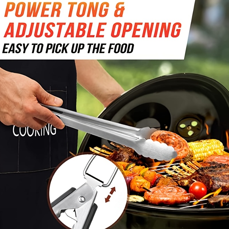 Tongs 16 Inches Stainless Steel long Grill Grilling Heavy BBQ