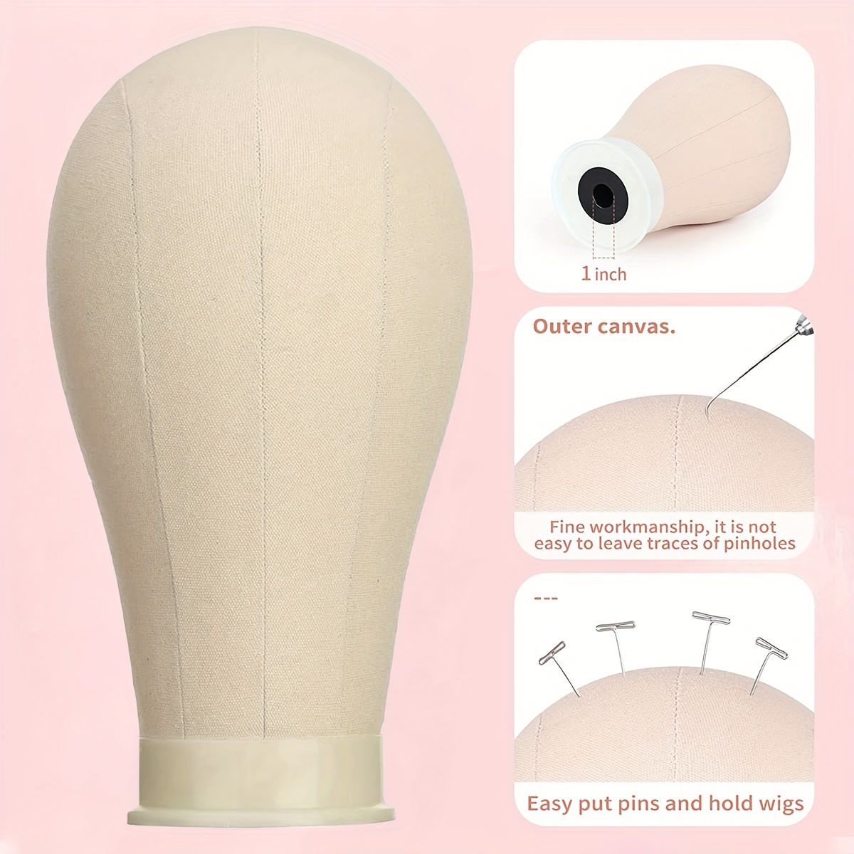 Beige Color Mannequin Head Canvas Block Head For Hair - Temu