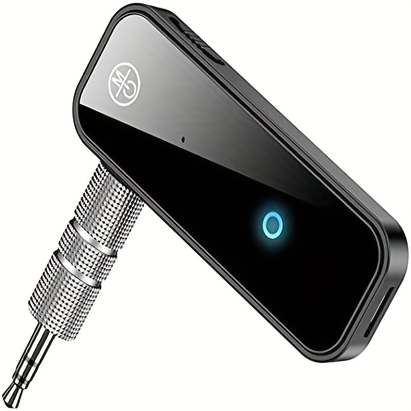 Adaptador receptor transmisor Bluetooth 5.1 portátil HiFi inalámbrico audio  AUX adaptador incorporado micrófono NFC para proyector de coche, TV