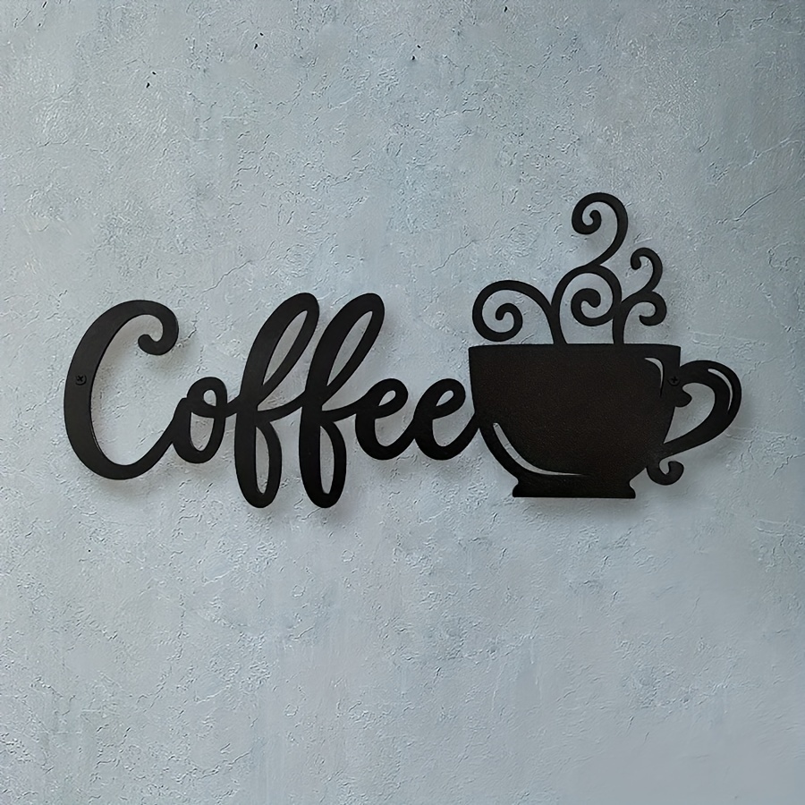 Metal Coffee Cup Silhouette Wall Decor Modern Hanging Wall - Temu