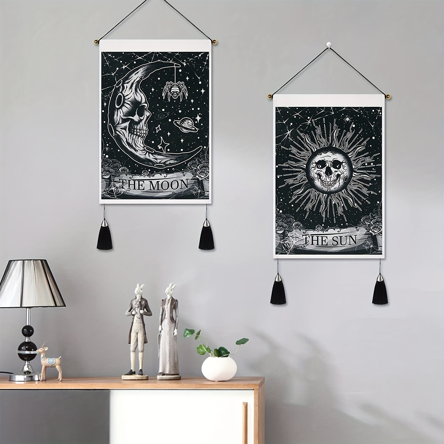 1pc Moon And Sun Tapestry Wall Hanging For Wall Decor Home Decor Wall Art Without Free Installation Package