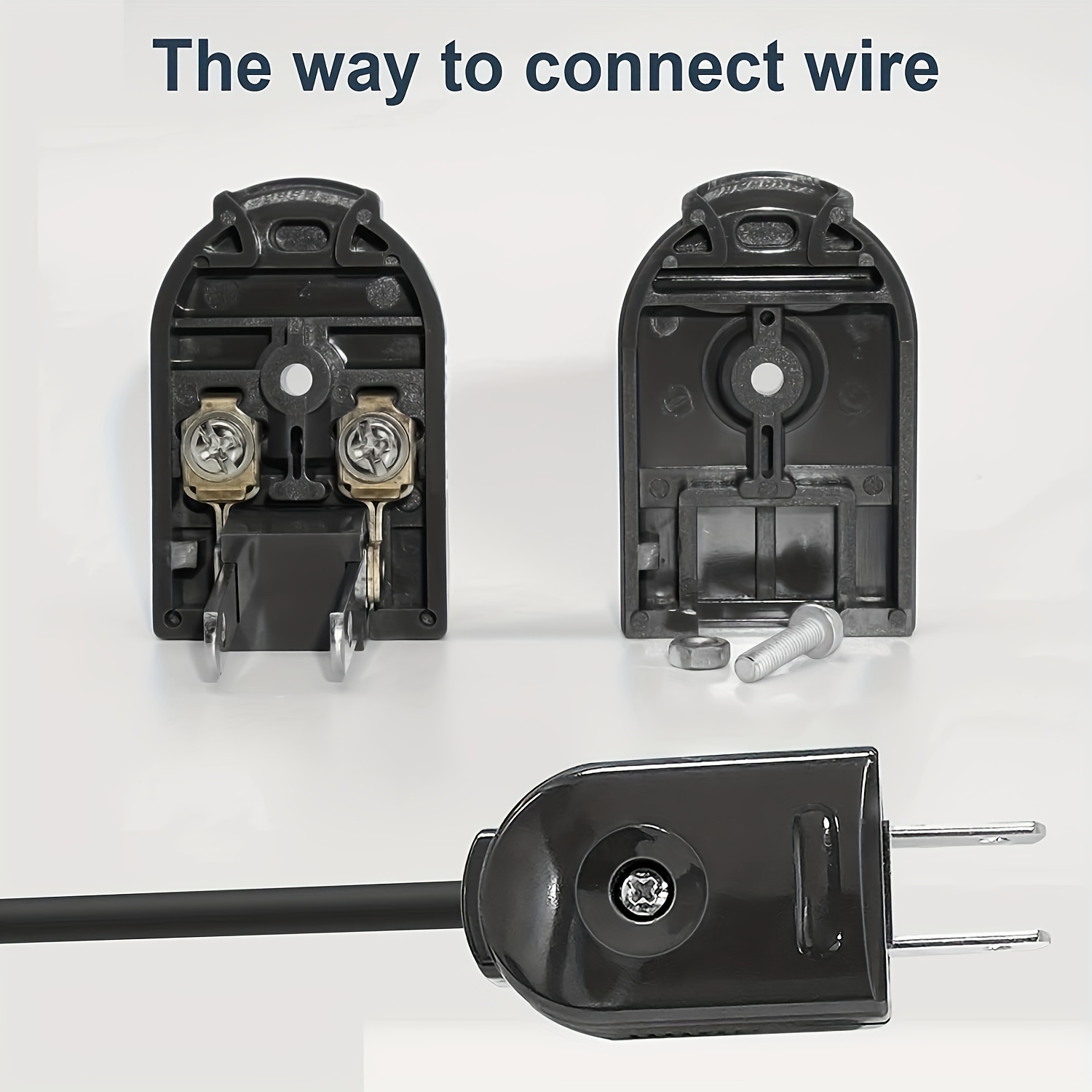 Cable de extensión macho de repuesto para enchufe de alimentación, 2  clavijas, 125V/10A, sin conexión a tierra, ideal para pequeños  electrodomésticos