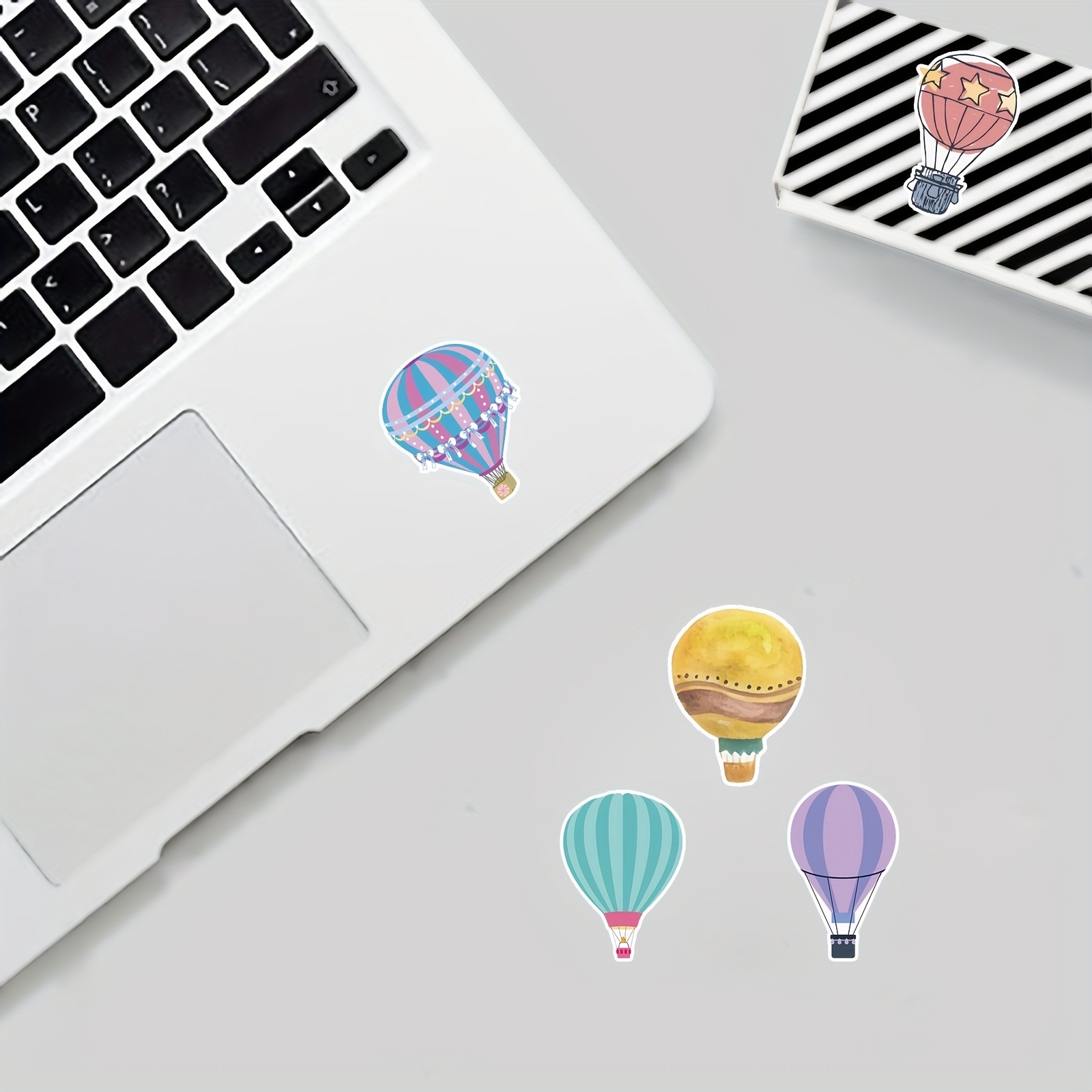 Colorful Hot Air Balloon Stickers Perfect For Water Bottles - Temu