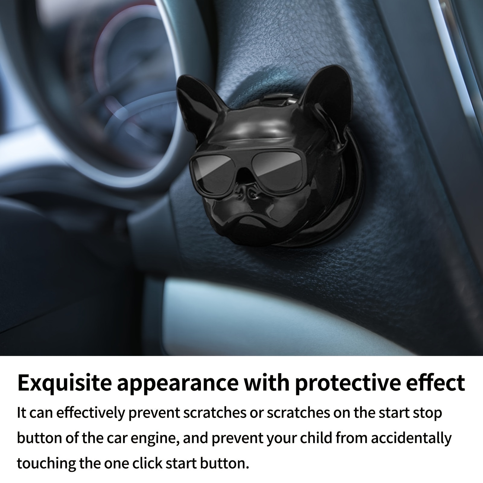 Couvercle du bouton de démarrage de la voiture Couvercle du bouton de  démarrage Anti-rayures Couvercle de décoration du moteur de voiture  compatible