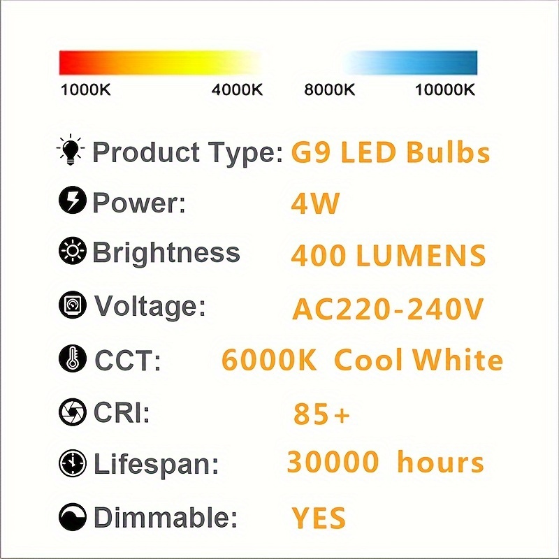 G9 on sale 6000k led