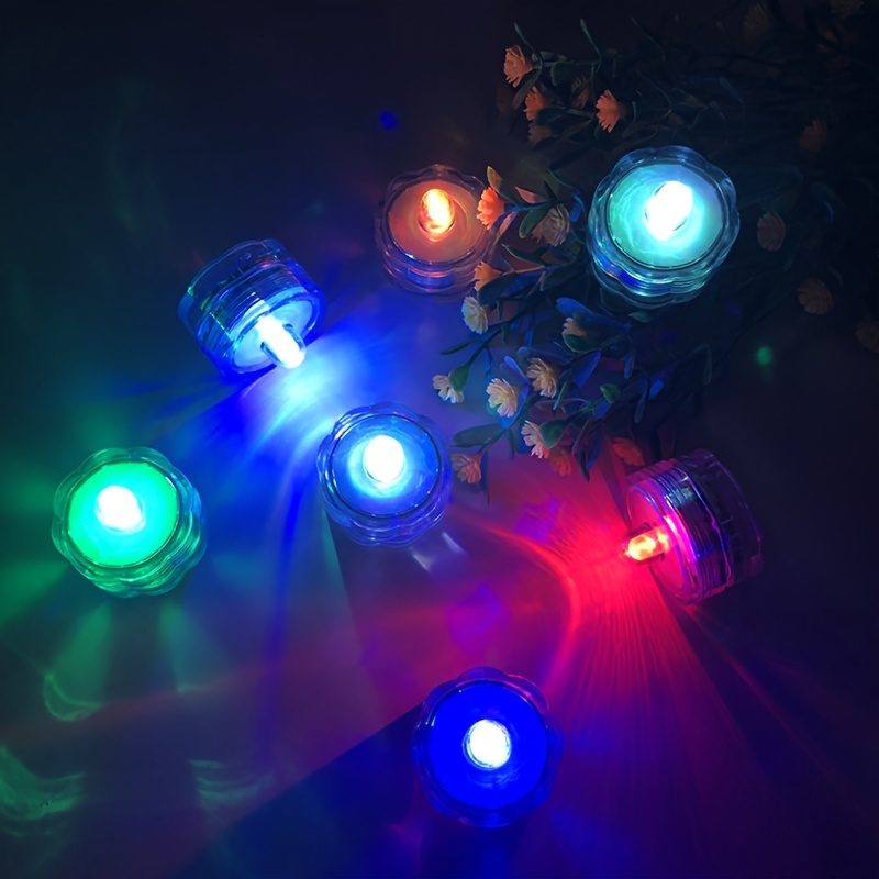 Luces LED sumergibles que funcionan con pilas con control remoto, pequeñas  lámparas decorativas para peceras, luces LED pequeñas con control remoto  para acuario, base de jarrón, estanque, boda, fiesta de Halloween (paquete