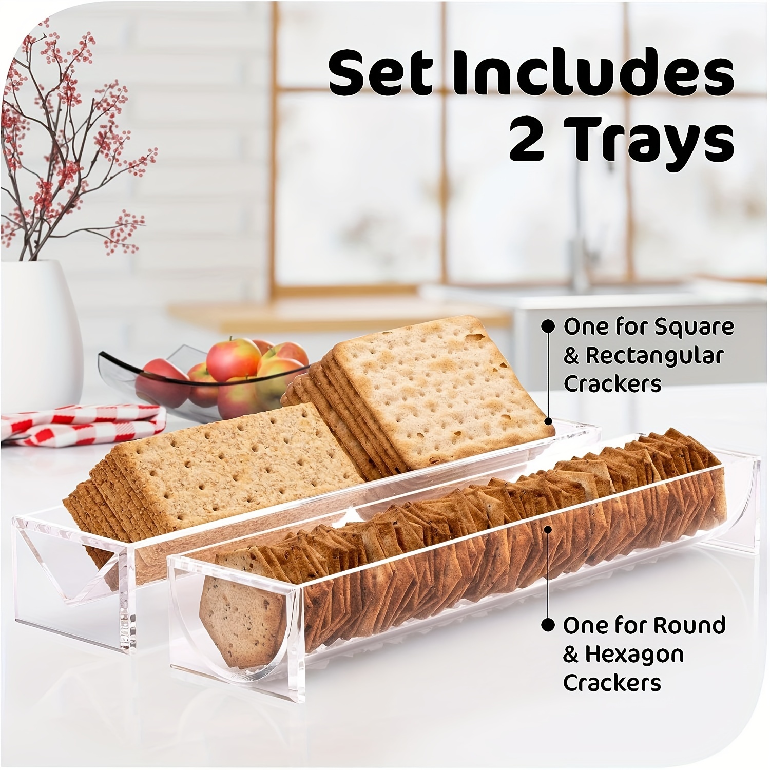 Cracker Keeper Set - Round And Square Cracker Container