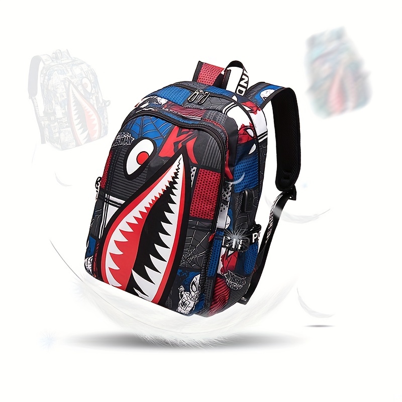 Red Bape Shark Backpacks for Sale