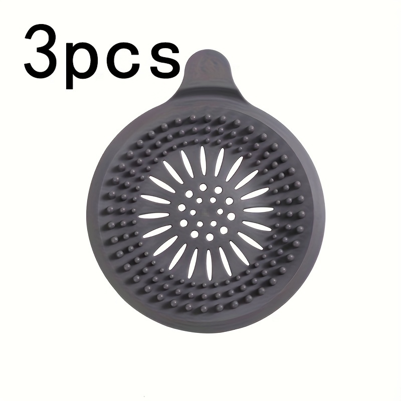 3pcs 3-in-1 Hair Catcher Shower Drain Cover Hair Stopper for