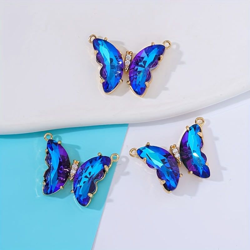 Glass Crystal Butterfly Pendant Summer Insect Pendant - Temu