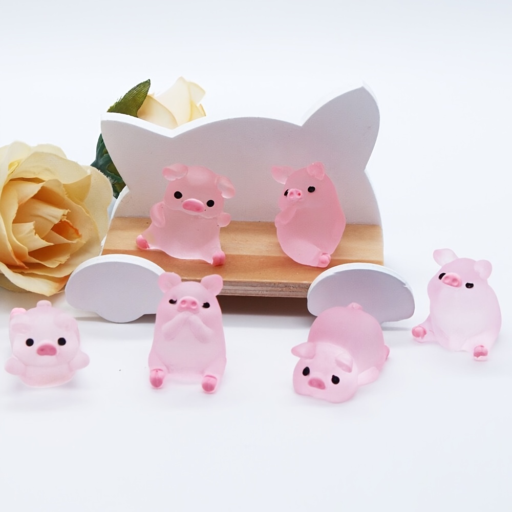 Mini Resin Luminous Pigs Perfect For Diy Christmas Birthday - Temu