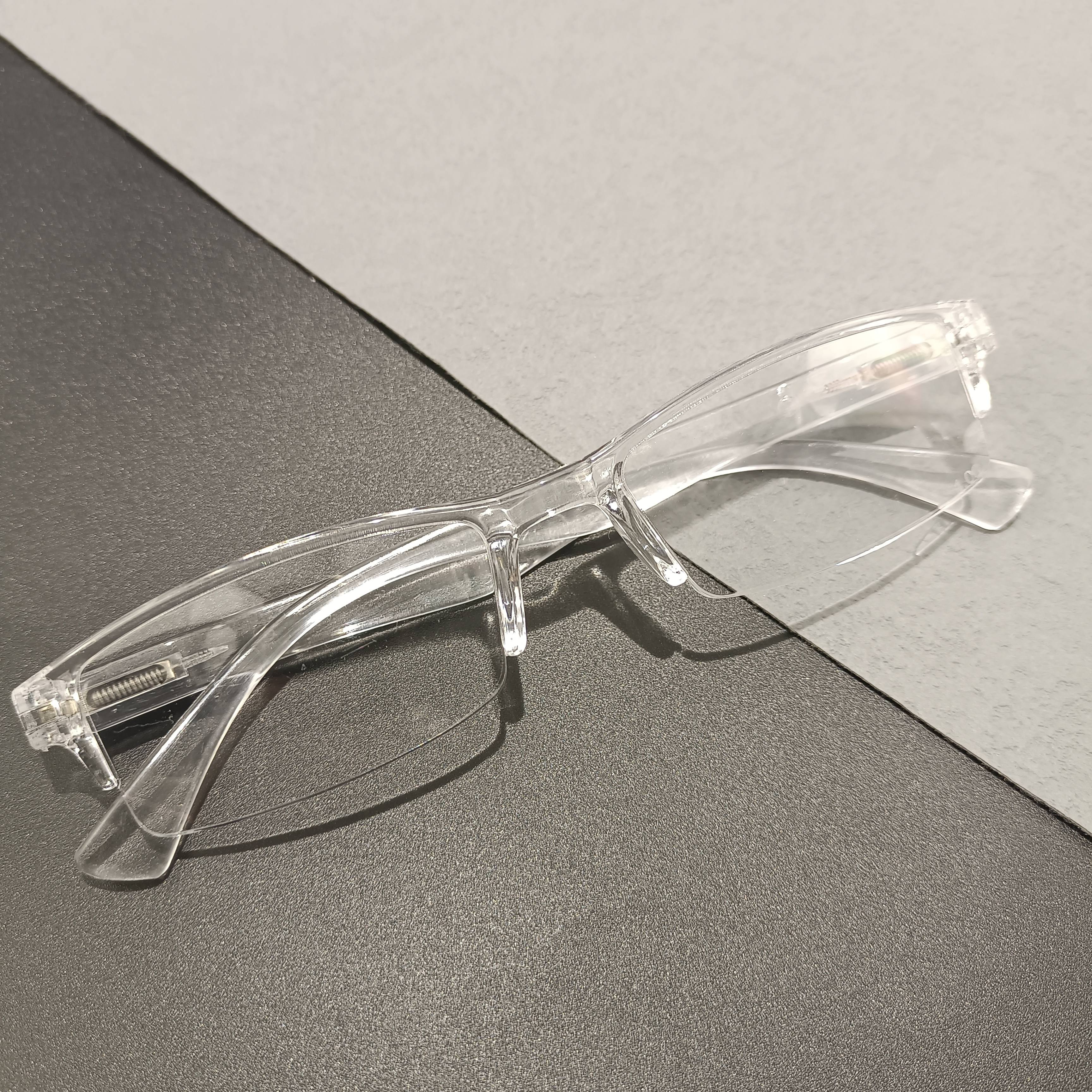 Transparent Ultra-Light Small Square Spring-Leg Reading Glasses