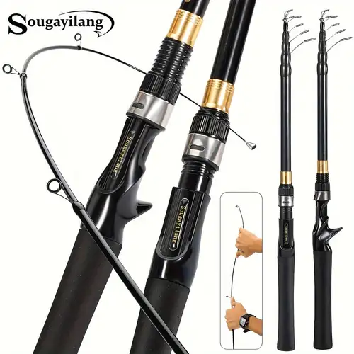 Sougayilang 1.6m Telescopic Fishing Rod Casting Fishing Pole - Temu