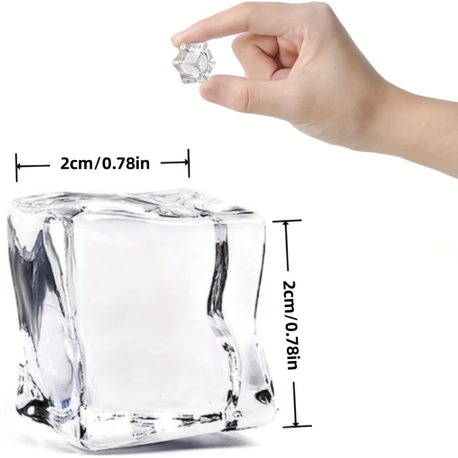 HUGE ICE CUBES for Home Decor, 3 Cm Clear Cubes, Christmas Party Ice Decor,  Small Gift for Kids, Lifelike Ice Cubes 