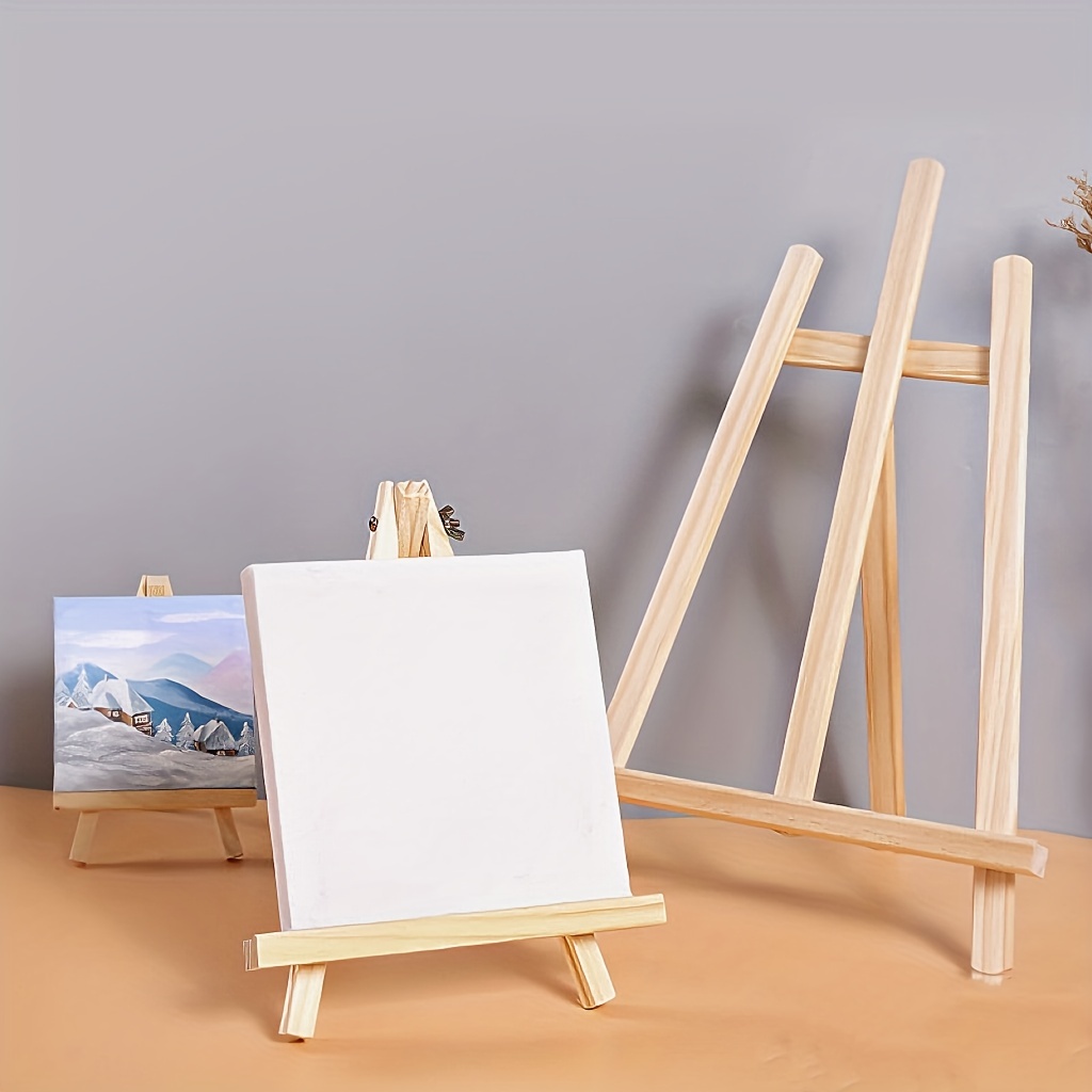 4pcs Desktop DIY Display Easel Wooden Crafts Creative Mini Oil Painting  Easel Students' Hand Painting Tools Students' Small Easel