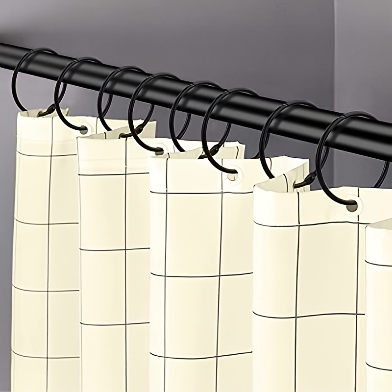 Black Shower Curtain Hooks Rust Proof Shower Curtain Rings - Temu