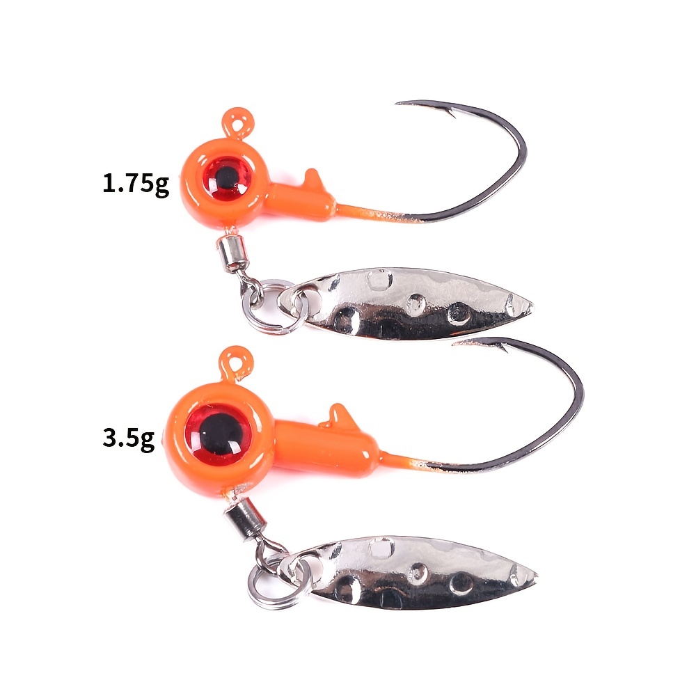 25pcs Box Kit: 1.75g/3.5g Jig Head Hook Lure Bait With Rotating Sequins -  Perfect for Fishing!