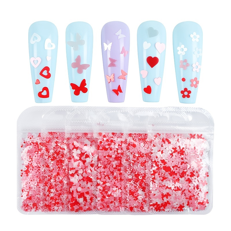 Brillo de lentejuelas de uñas de San Valentín  Tamaño mixto de brillo de  uñas Holo - 3/4/5 piezas San Valentín-Aliexpress