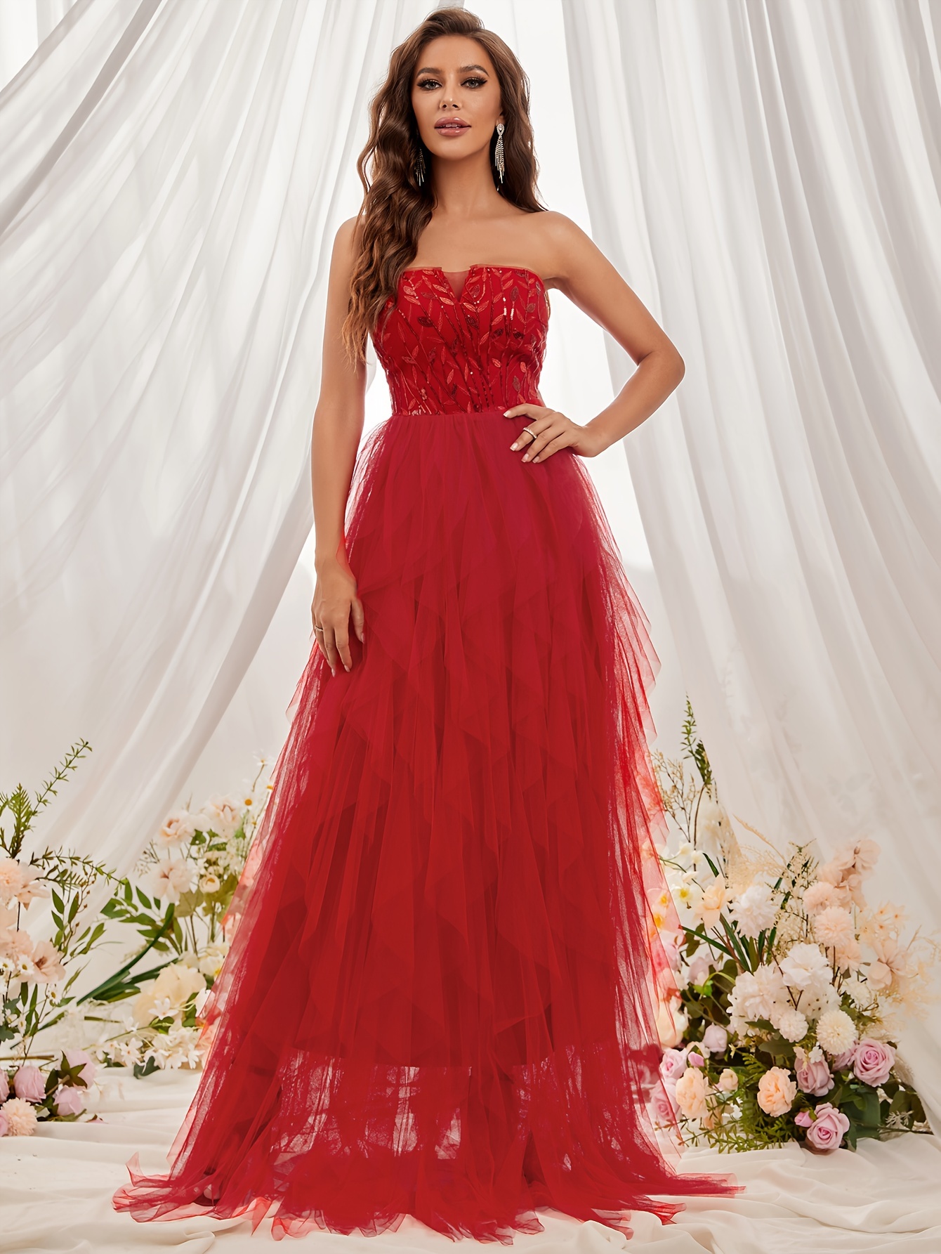 Red Formal Dresses For Women - Temu