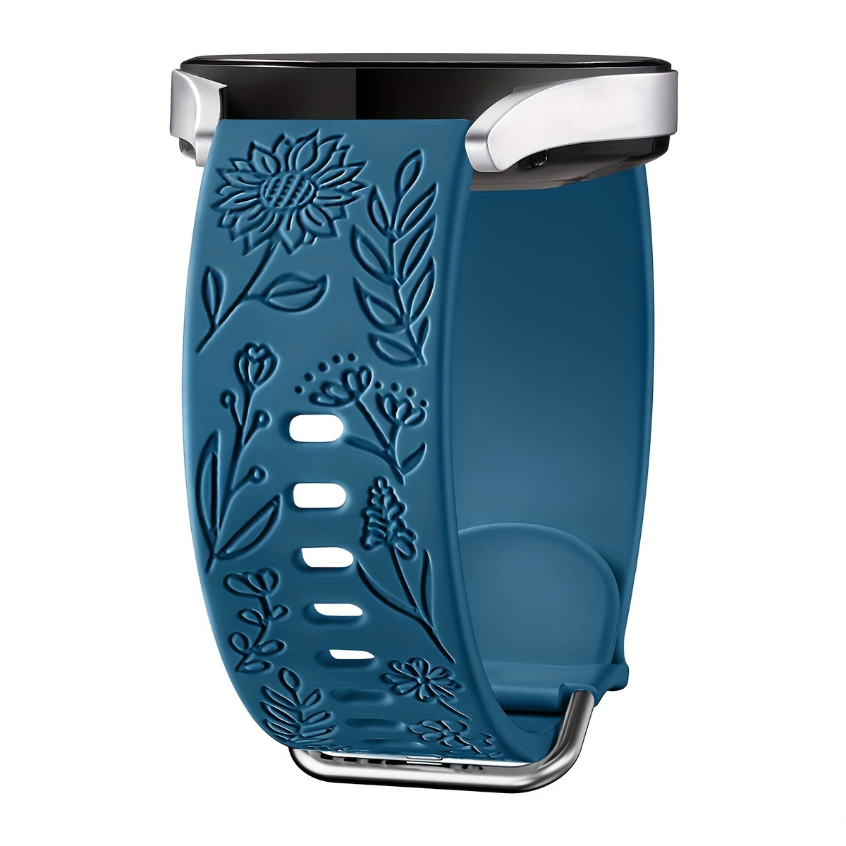 Women Men Floral Laser Engraved Silicone Strap 20mm For Galaxy Watch 4/watch 4 Classic 46mm 42mm/active 2 Band 40mm 44mm/watch 3 41mm