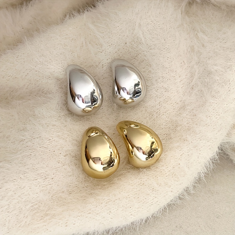 Cold Tone Golden Water Drop Earrings for Various Occasions