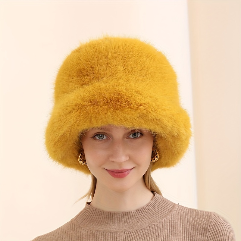 Wool Bucket Hat Winter Thermal Bucket Hat Women Elegant - Temu