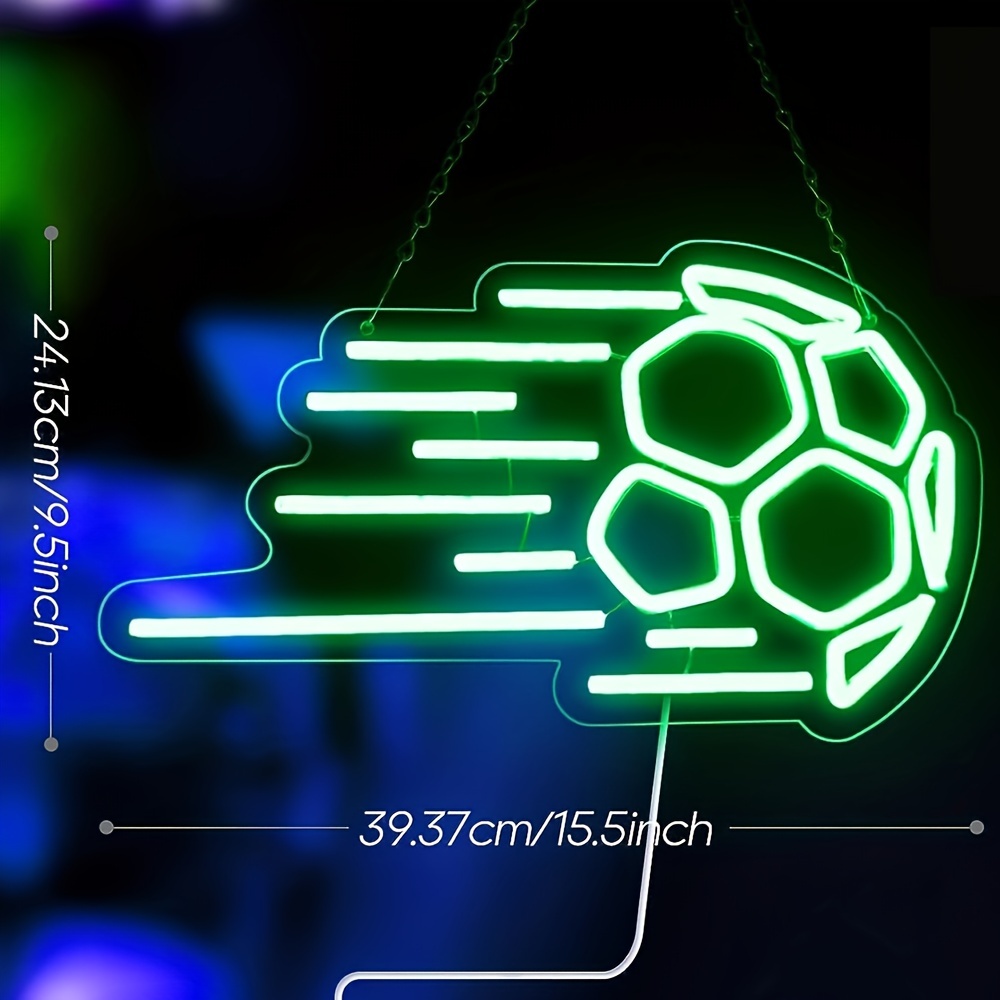 Dimmable Football Neon Sign Led Football Lights Bedroom Game Temu