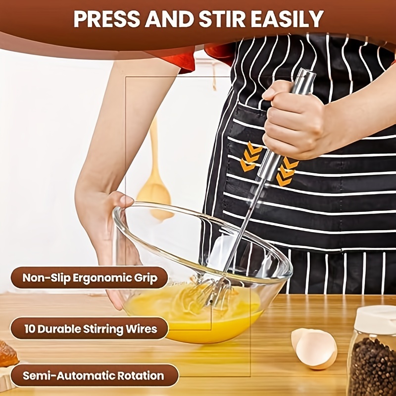 Newness Stainless Steel Whisk Blender for Home - Versatile Tool for Egg  Beater, Milk Frother, Hand Push Mixer Stirrer - Kitchen Utensil for  Blending