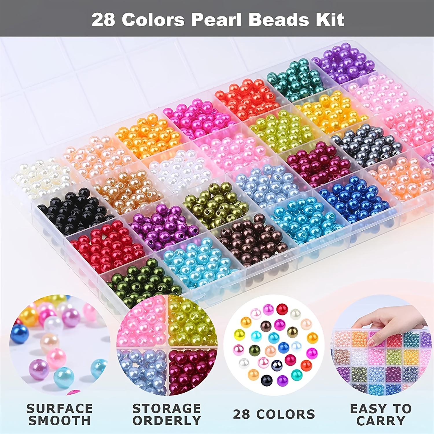 1960 cuentas de perlas 0.236 in 28 colores perlas - Temu