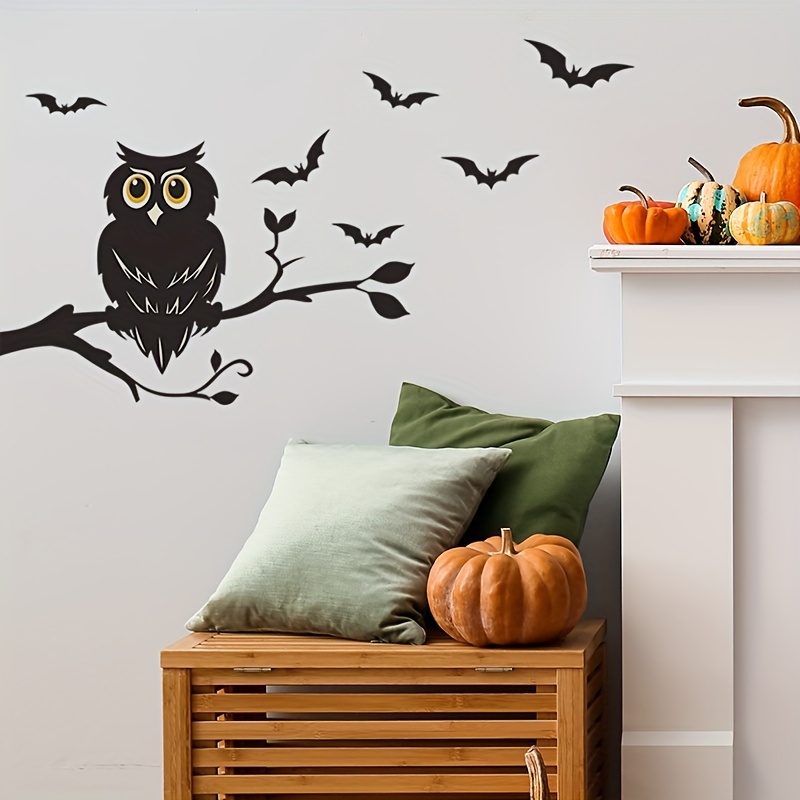 Owl Wall Sticker Branch Removable Wall Decal Living Room - Temu