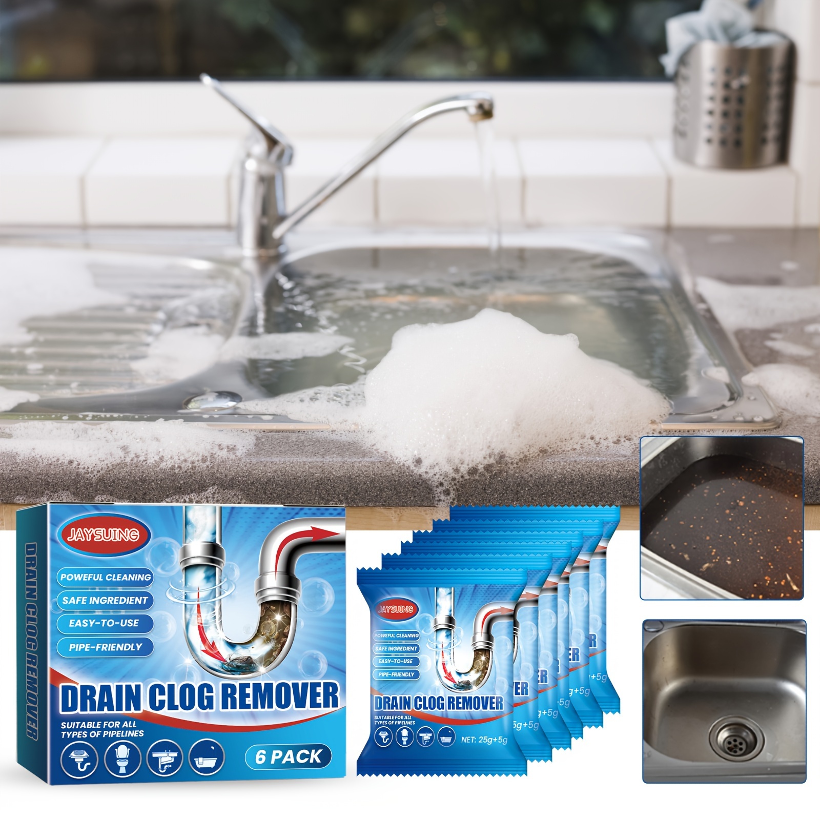 1pcs Kitchen Pipe Dredge Agent Sink Bathroom Cleaning Deodorization Toilet  Sink Strong Dredge Cleaner Sewer Hair Floor Drain