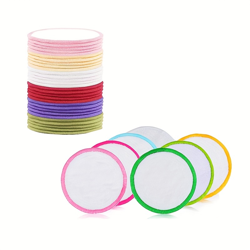 40pcs Round Microfiber Makeup Remover Pads-Soft & Reusable Facial Cleansing Puff