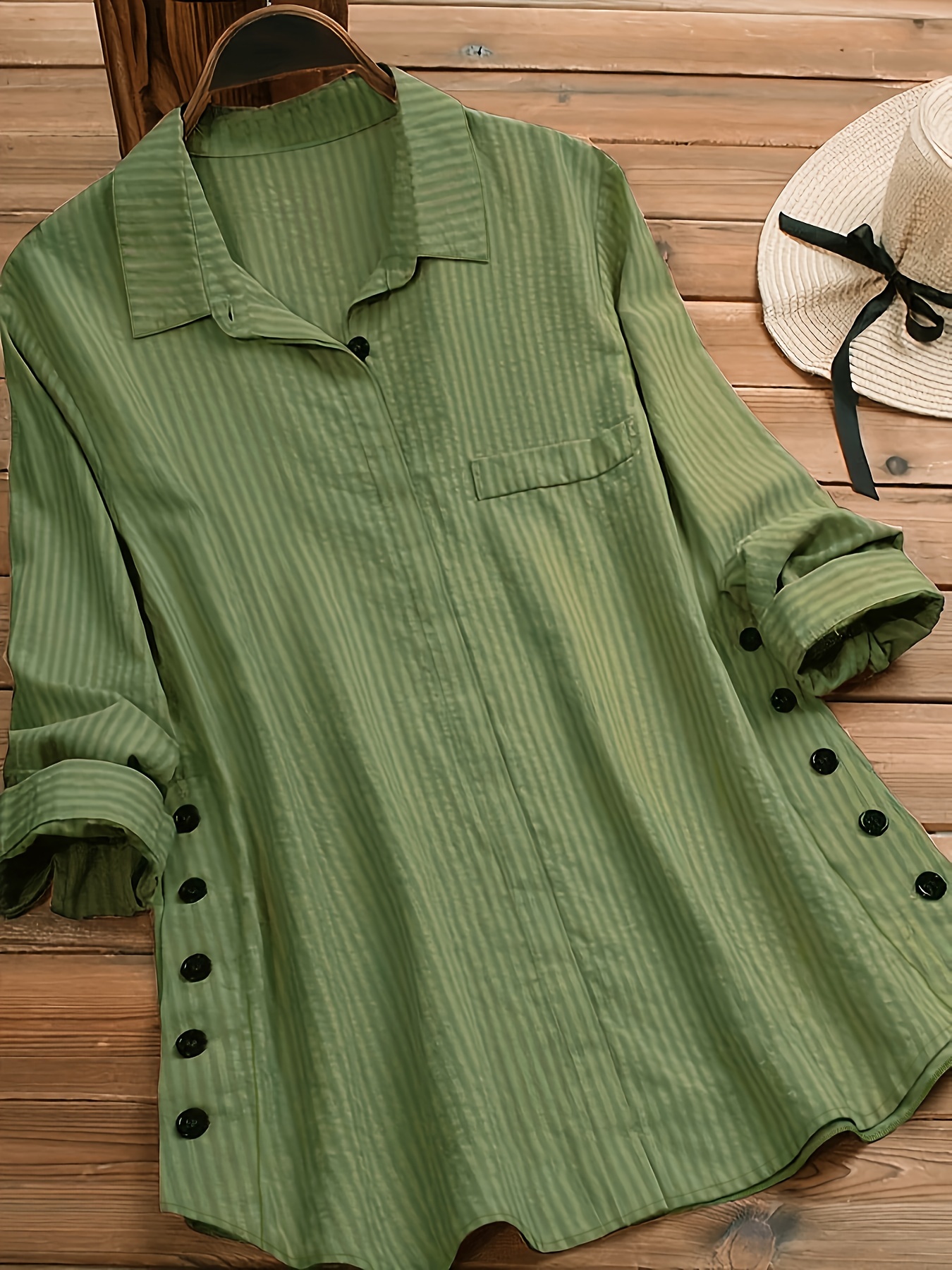 plus-size-striped-collared-long-temu-united-arab-emirates
