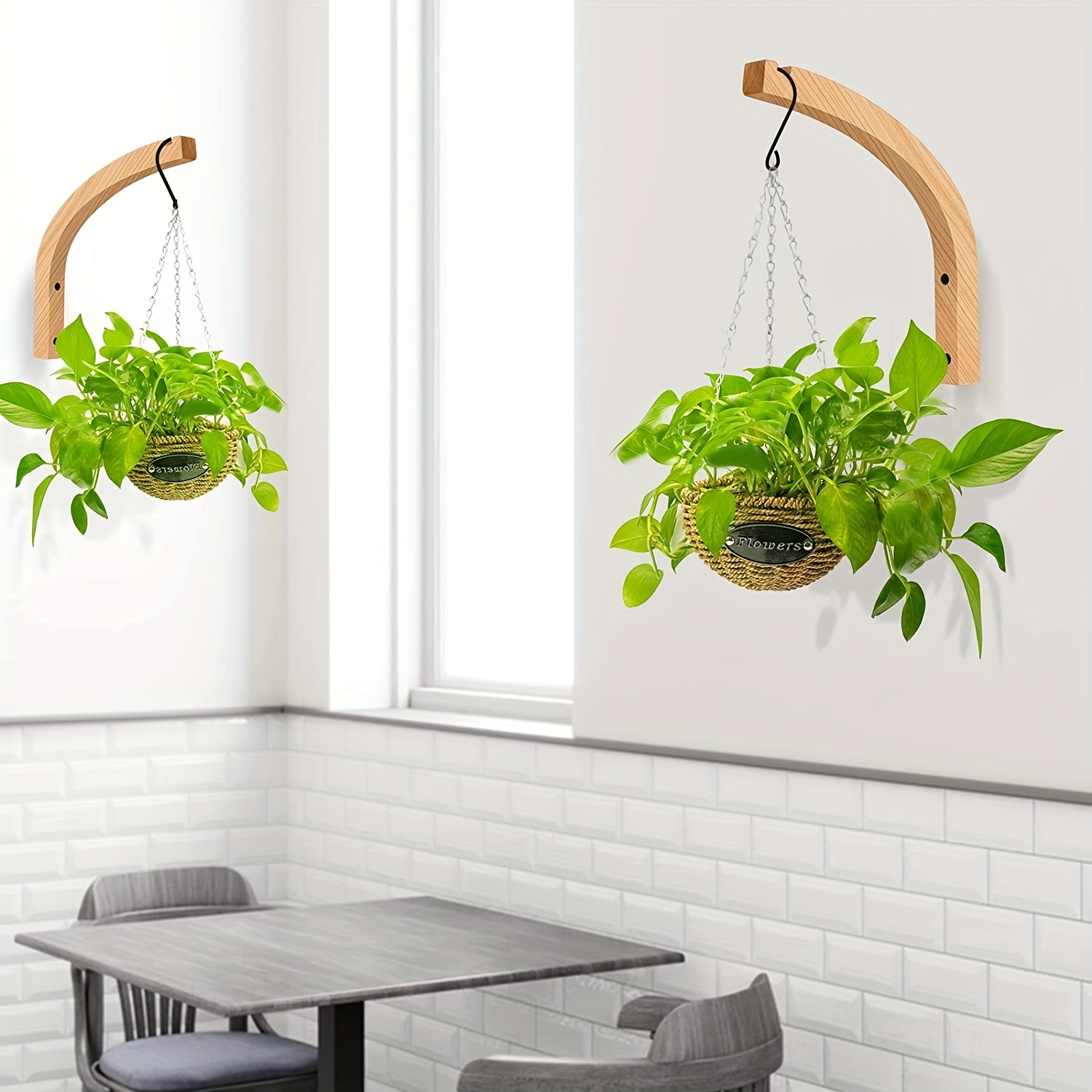 2 Packs Plant Hanger Wall Planters For Indoor Plants Wooden Wall