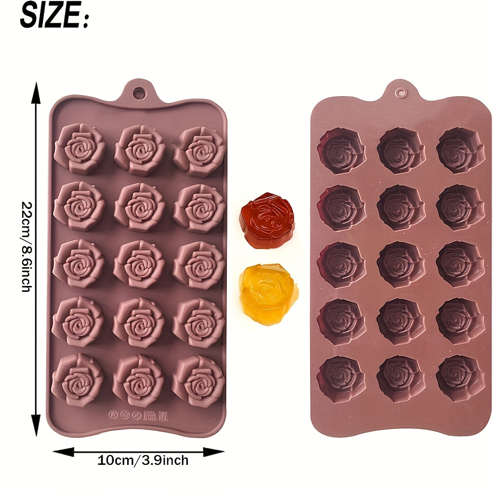  MOTZU 6 Cavity Rose Flower Silicone Mold, Chocolate Tray, Mould  for Make Candy Chocolate Cake Baking Soap, Rose Mold Dishwasher Safe, Pink  : Home & Kitchen