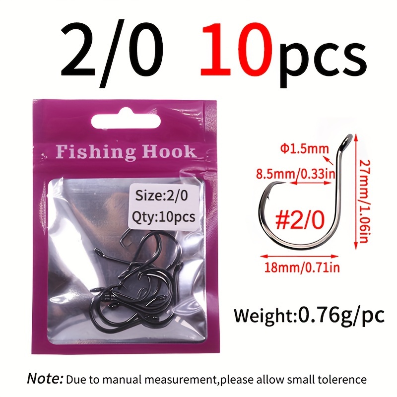 High Carbon Steel Hooks Saltwater Fishing Offset Hooks - Temu