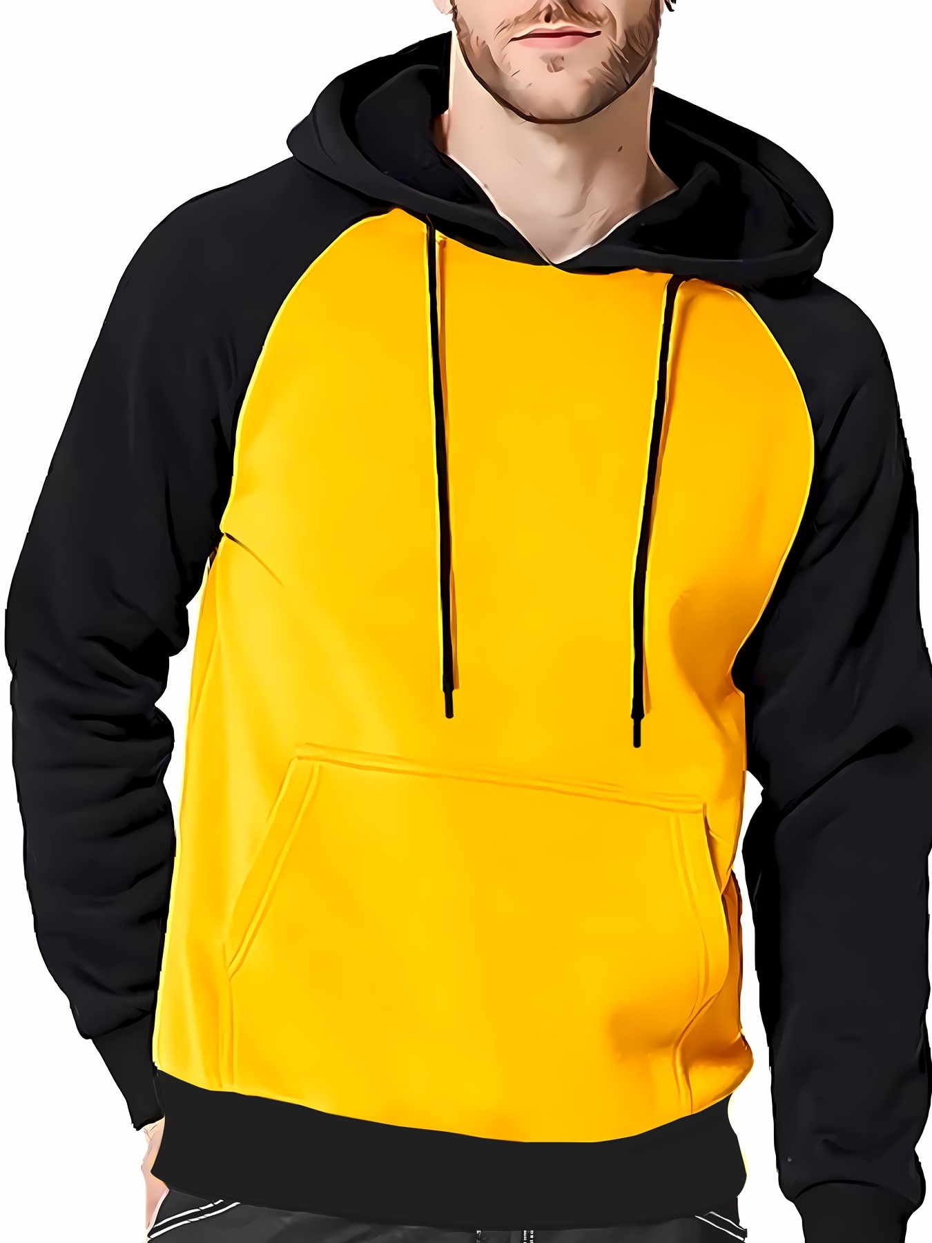 Men's Yellow Hoodie Sweater - Fall Sweatshirts