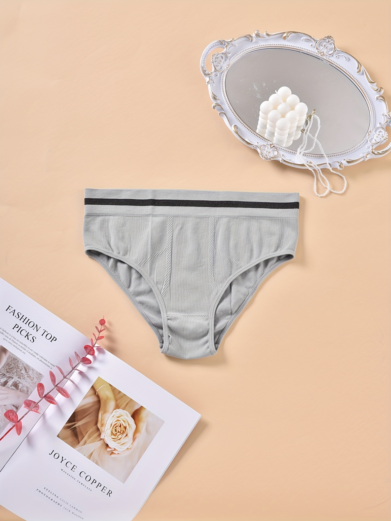 Fashion 3 PCS Cotton Women Panties Elastic Ladies Underwear High Waist  Briefs