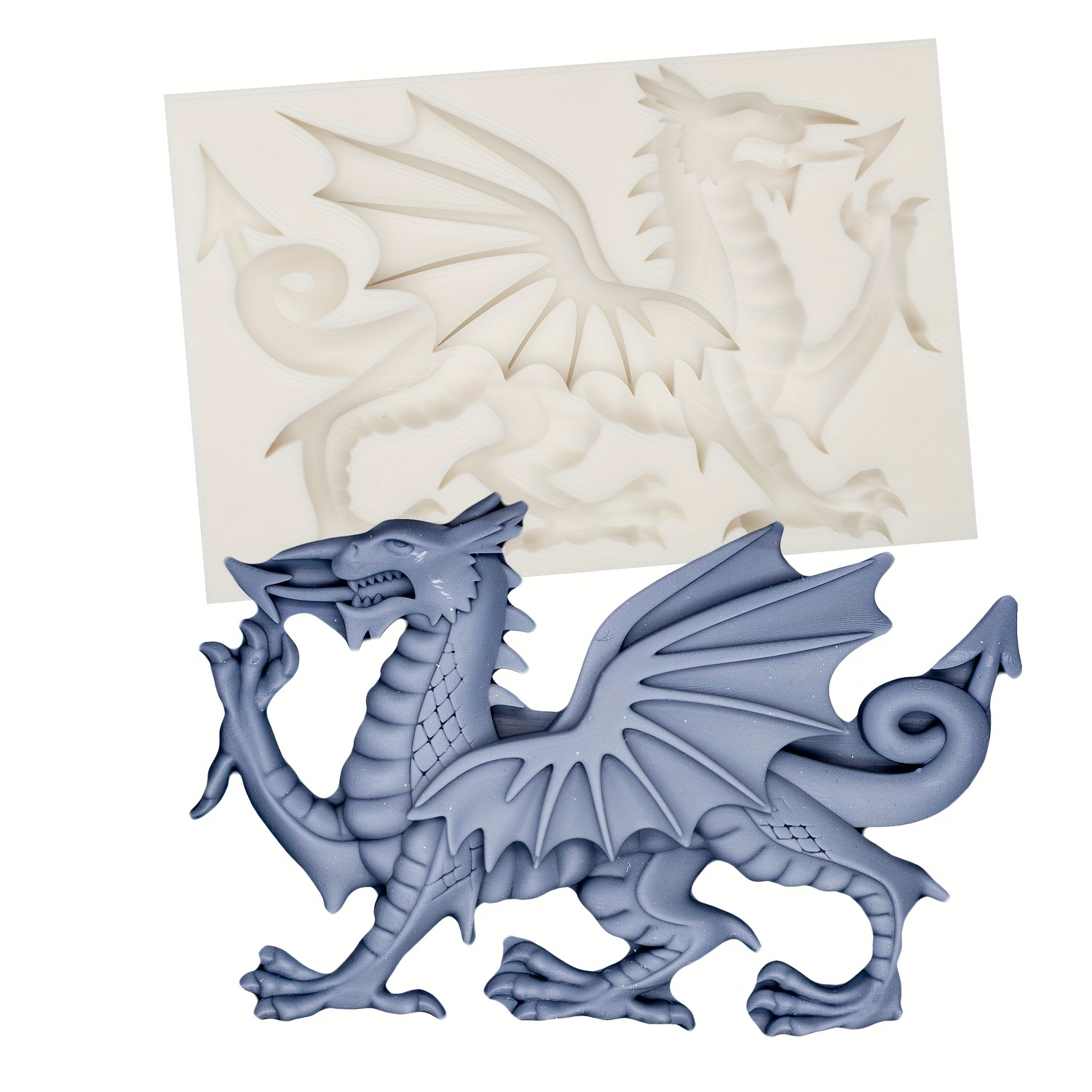 2 Pieces Dragon Silicone Mold Cute Dragon Fondant Mold Animal Dragon  Chocolate Mold Baking Mould Tool for Cake Decorating Polymer Clay (Flying  Dragon)