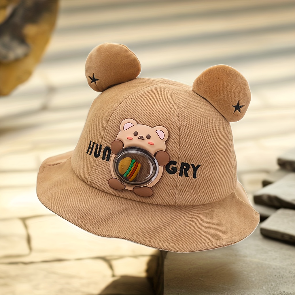 Unisex Trendy Versatile Thin Cute Bucket Hat Bear Hamburger - Temu