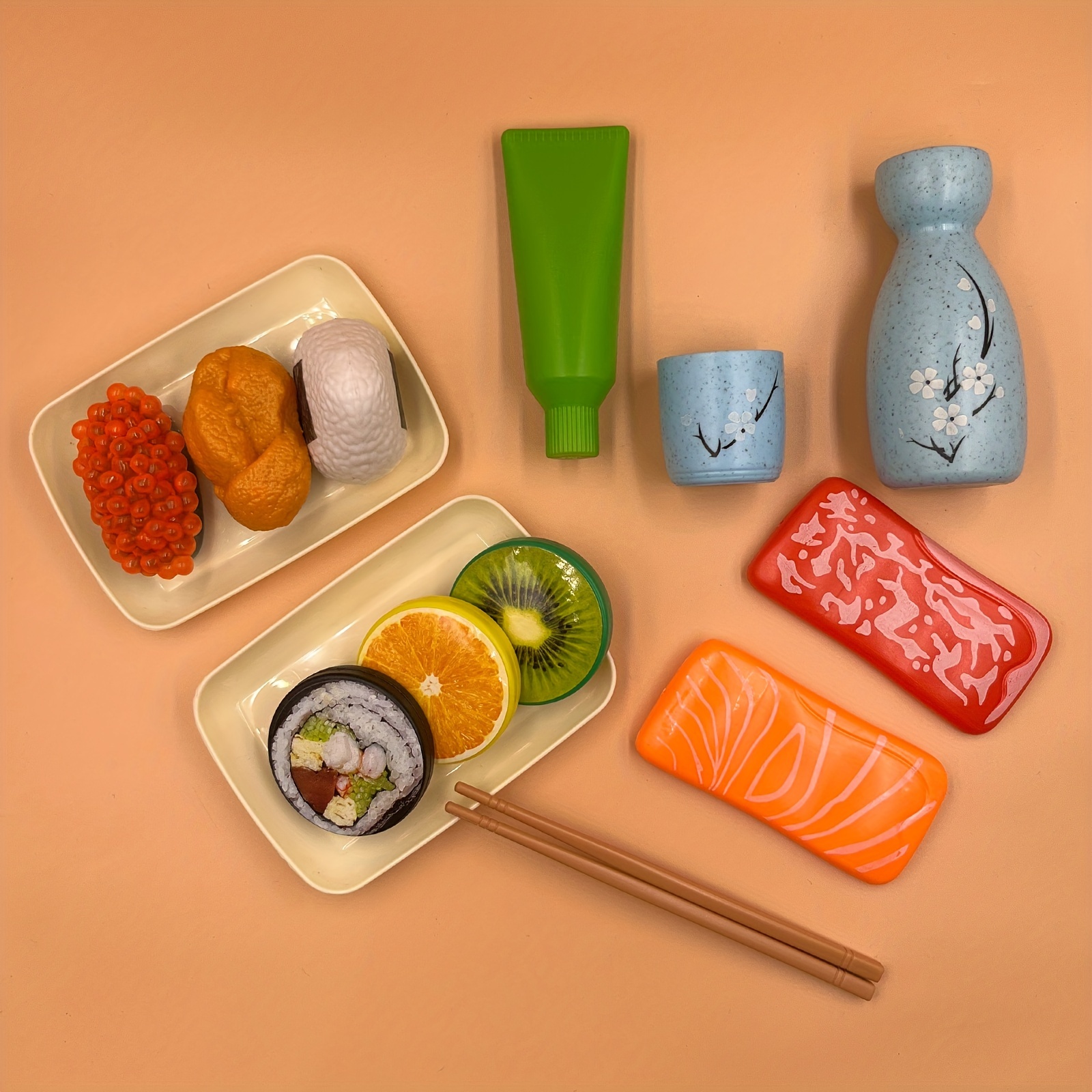Jogo 2 Comidas Japonesa Sushi Infantil Brinquedo Cozinha Toy