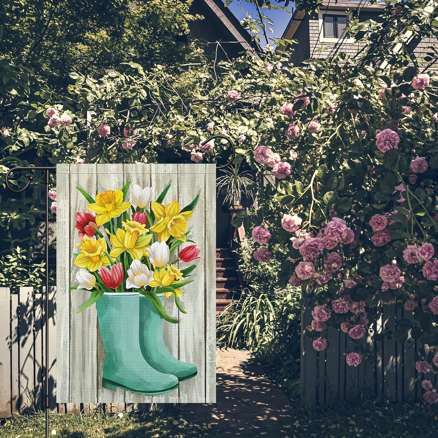 Drapeaux De Jardin 30,5 X 45,7 Cm - Drapeau De Jardin Vertical Double Face - Petit Drapeau Décoratif Arc-en-ciel - Pour Toutes Les Saisons - Décoration De Cour