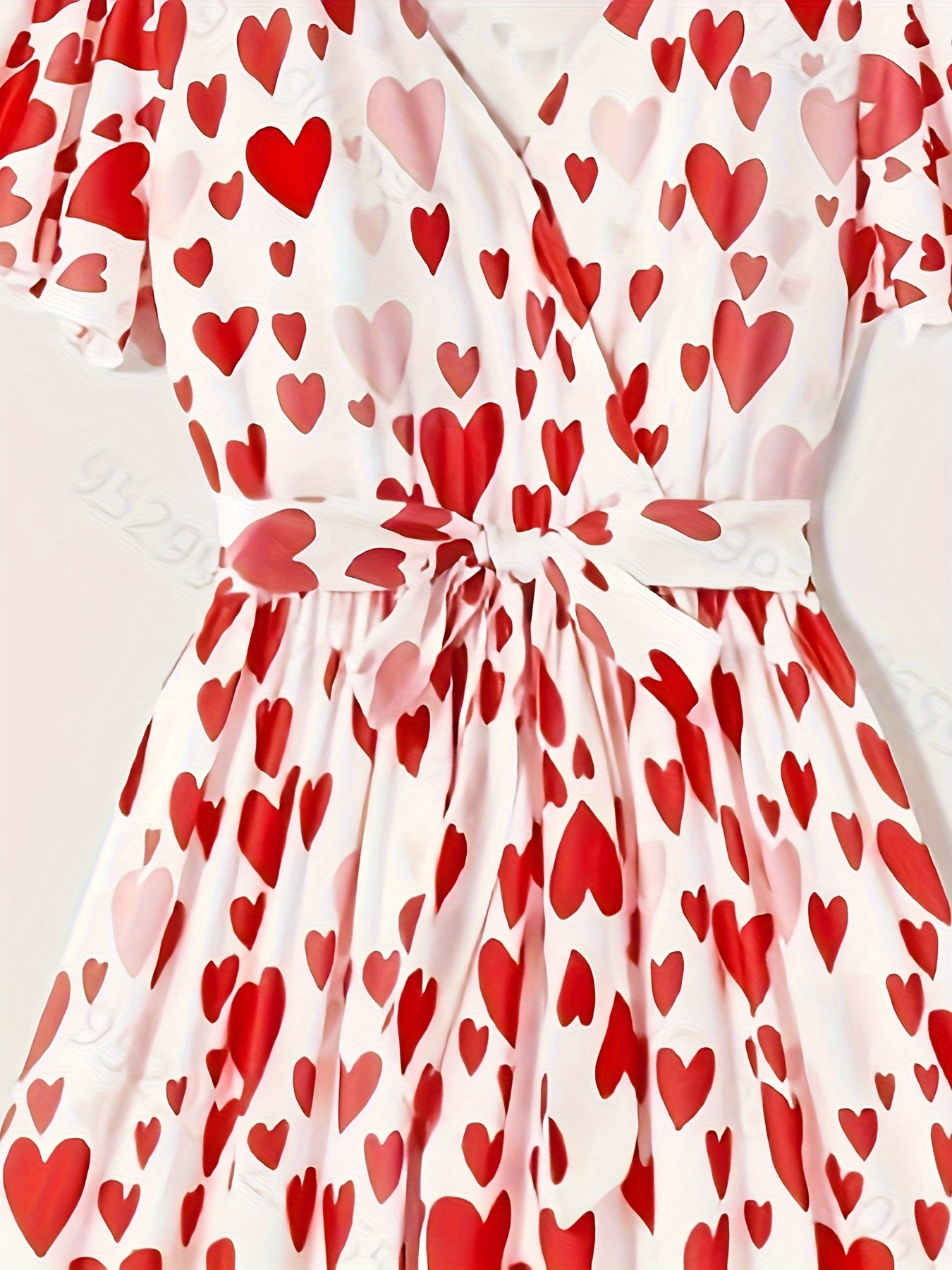 Red Polka Dots Ruffle-sleeve Surplice Neck Wrap Dress for Mom and Me