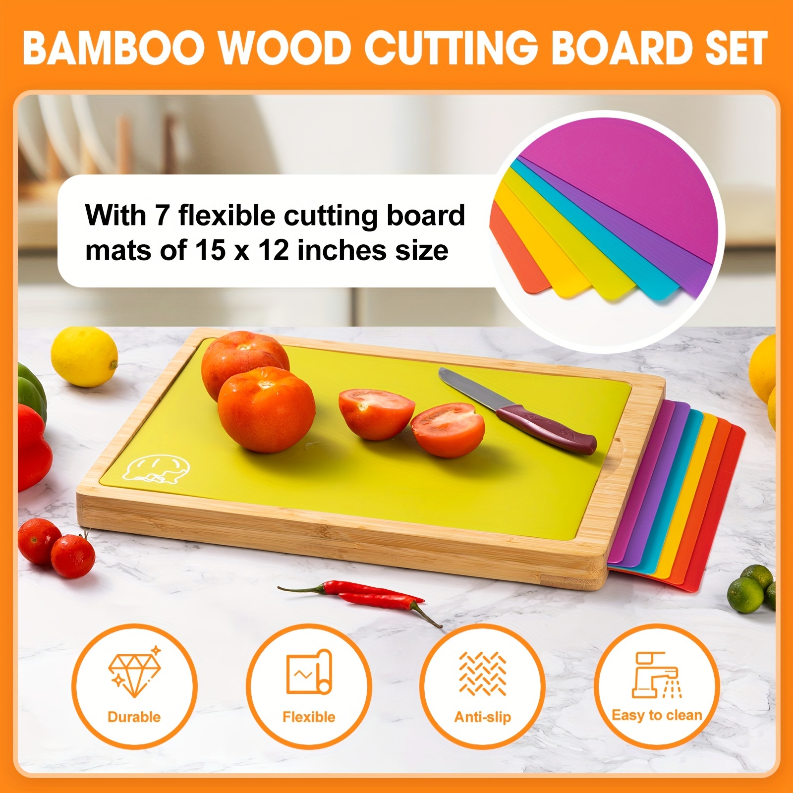 4in1 Cutting Board Set - Durable Kitchen Cutting Board With Detachable  Bracket And Bpa-free Chopping Block - Perfect For Back To School And Home  Cooking - Temu