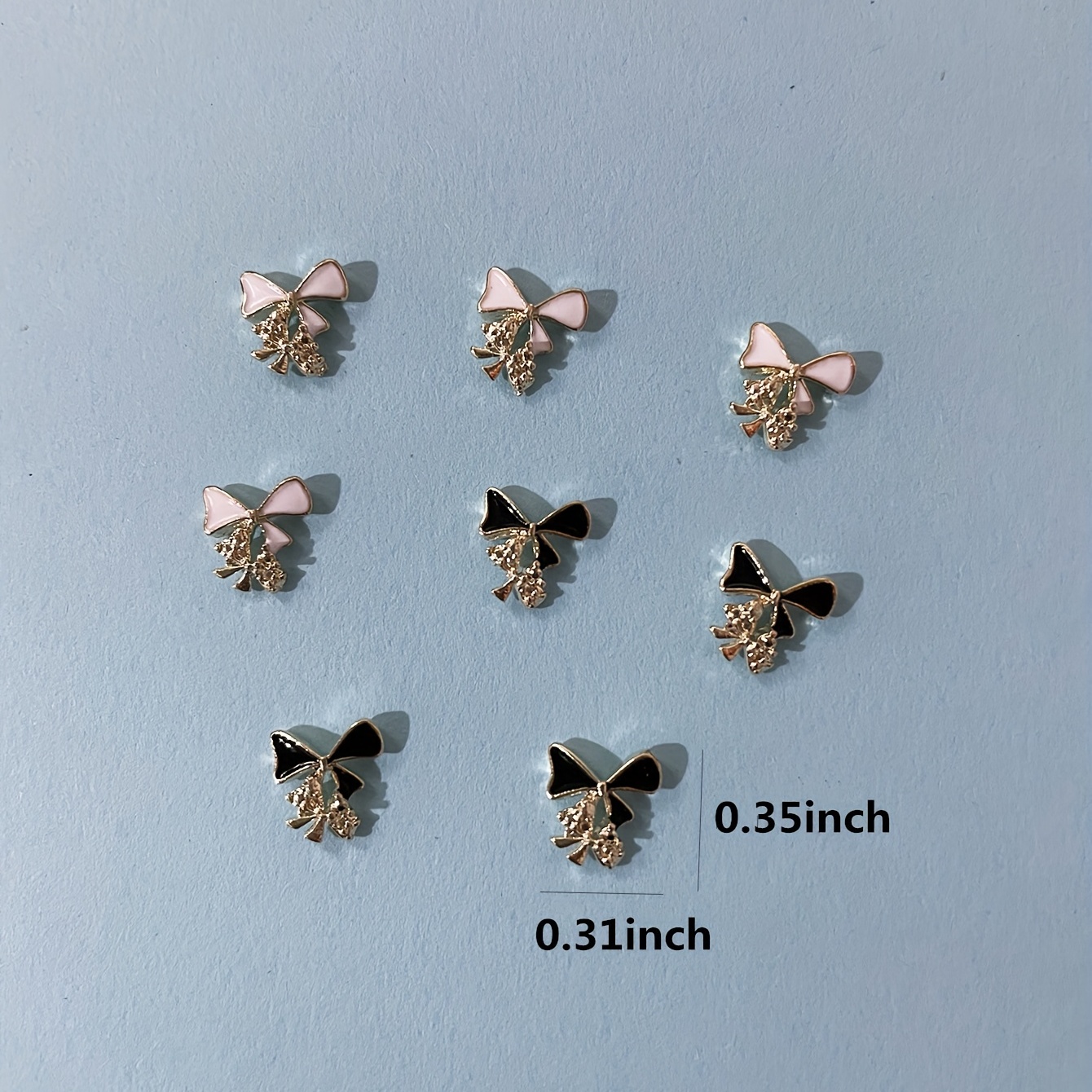 3D Zircon Bow Nail Charms Nail Art Rhinestones Pearls Metal Alloy Bow Nail  Jewelry Accessories For Nail Art Decorations, 2 Pcs