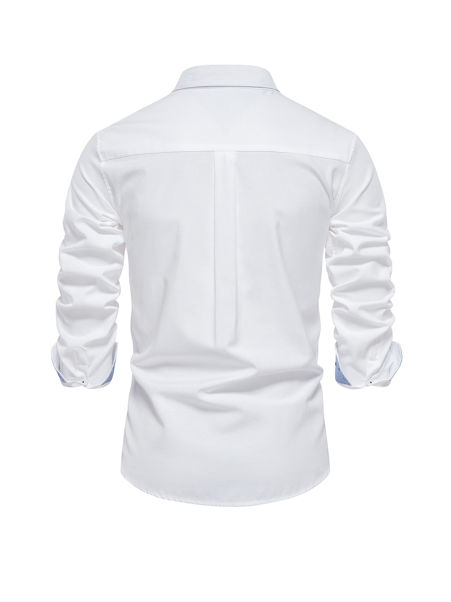 Camisa Oxford Casual De Manga Longa Para Homens, Camisa Confortável Com Botões Para Primavera Outono Ao Ar Livre detalhes 4