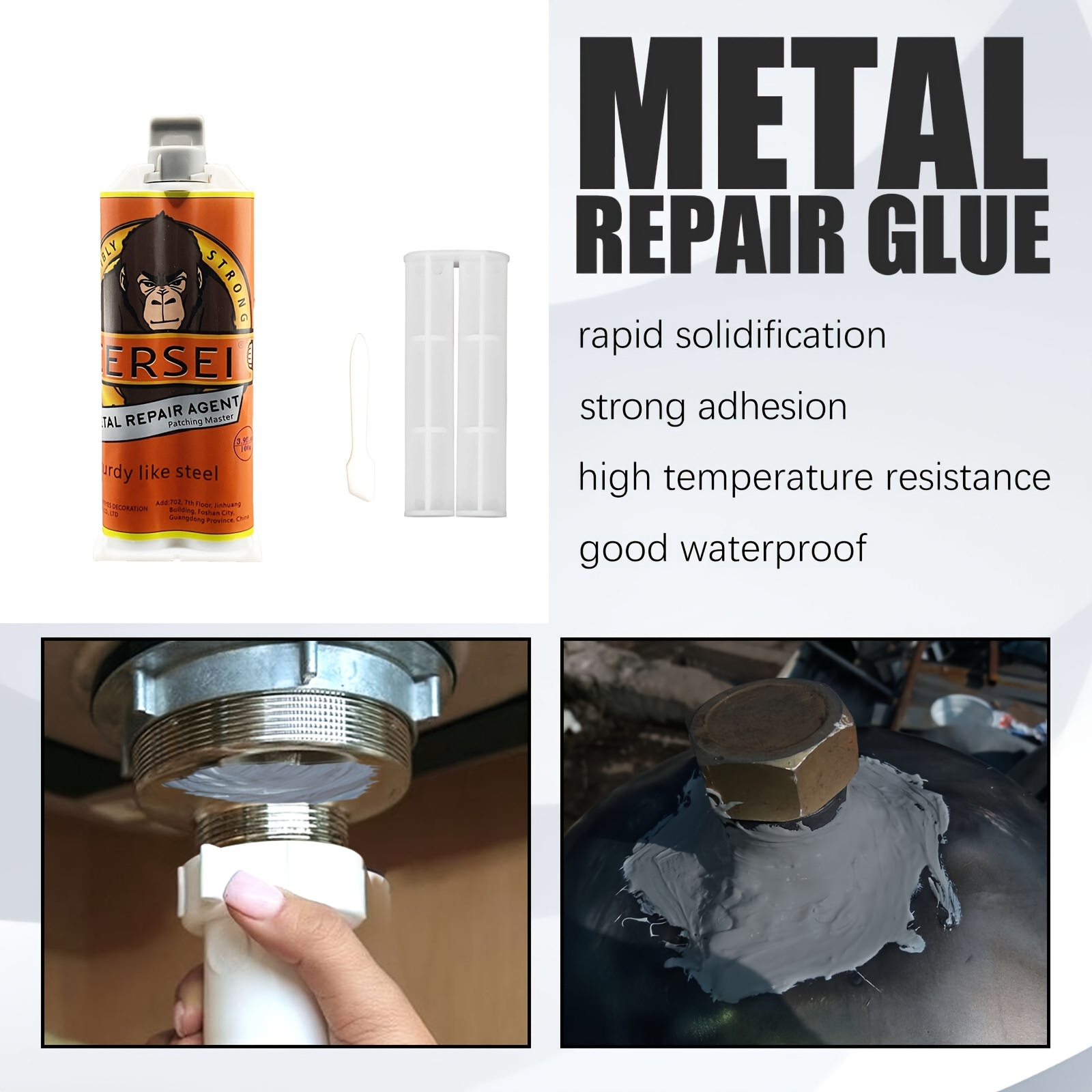 1pc/2pcs Welding Glue Metal To Metal 3.53oz High Temperature Resistant  Metal Casting Welding Glue High Strength Metal Repair Adhesive - Industrial  Bon