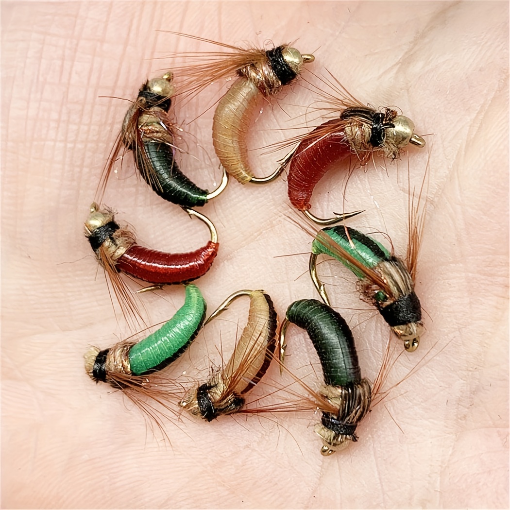 Fast Sinking Brass Bead Head Micro Fishing Lures Nymph Maggots Bug